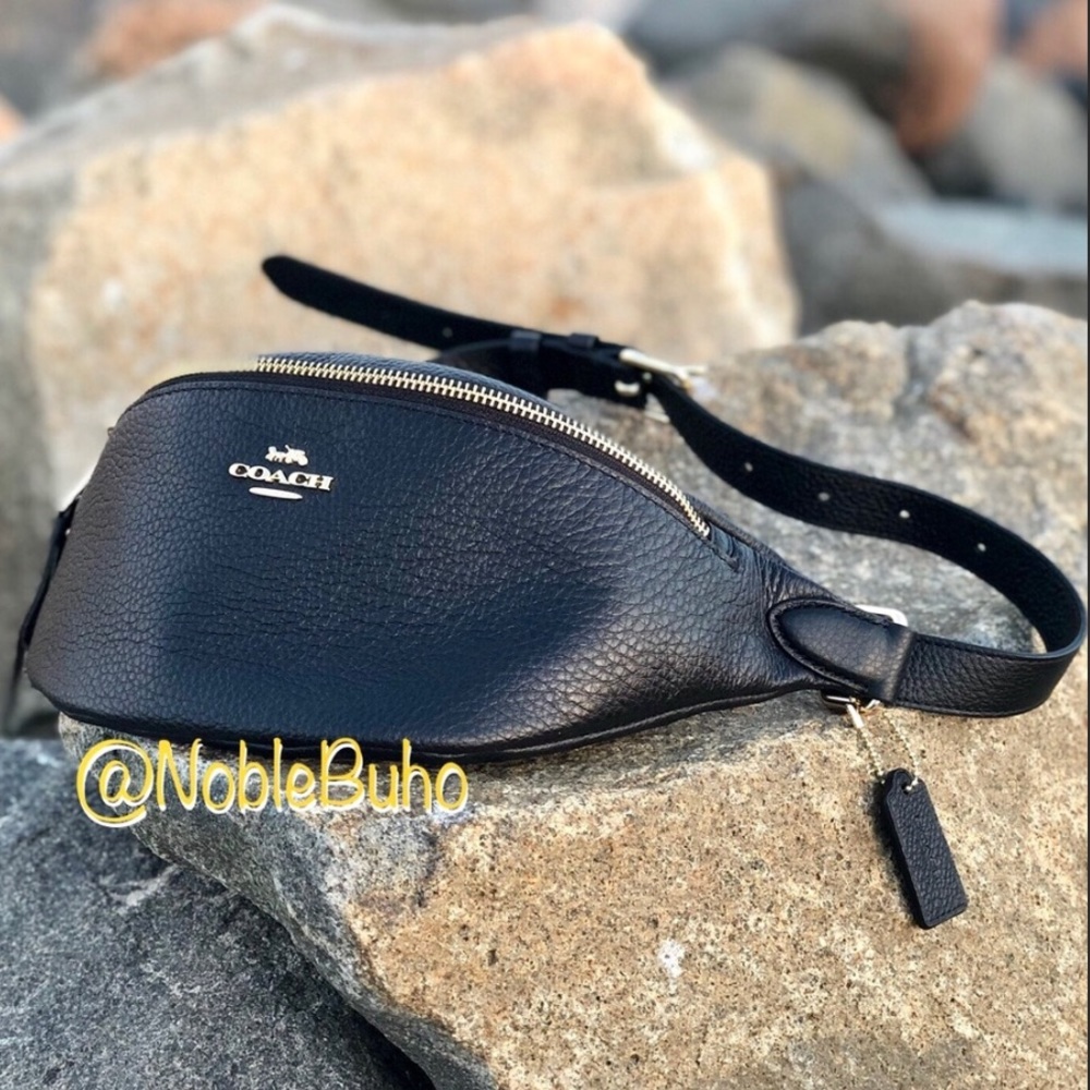 COACH Belt Bag / Fanny Pack Pebble Black F48738 - Picture 2 of 10
